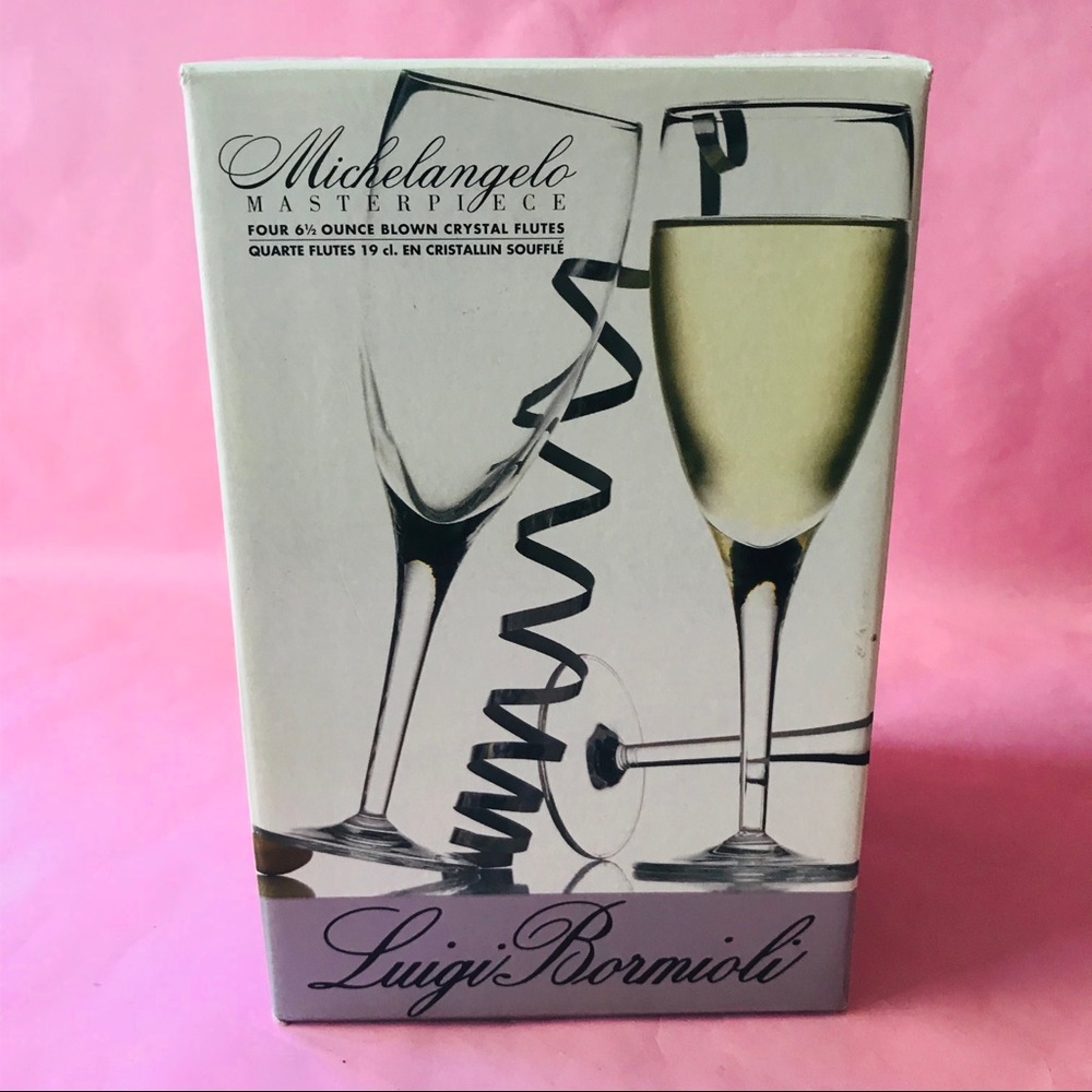 New vintage Luigi Bormioli crystal goblets in box